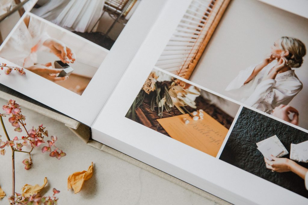 Fine Art Wedding Album showing details of the quality of the printing Ana Galloway Photography