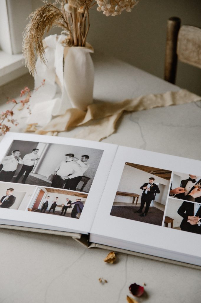 Fine Art Wedding Album showing details of the quality of the printing Ana Galloway Photography